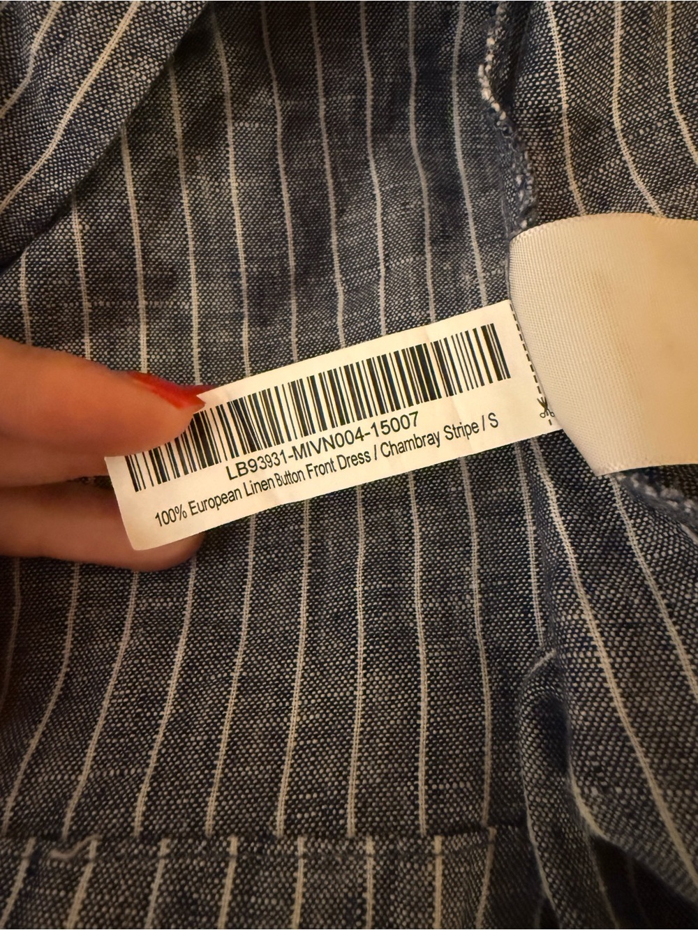 Quince 100% European Linen Button Front Dress in Chambray Stripe Size Small - Picture 8 of 8